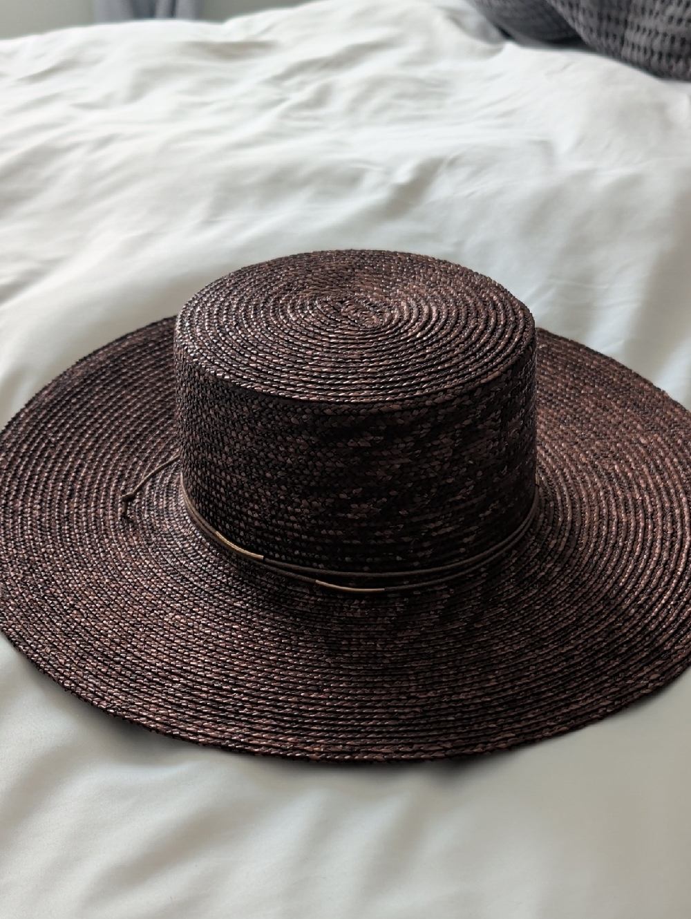 GIGI PIP Capri Brown Woven Straw Wide-Brim Hat NWT